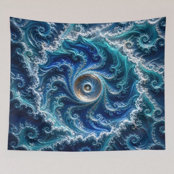 Item preview, Swirling Blue Ocean Vortex Fractal designed and sold by Sybille-Yates.