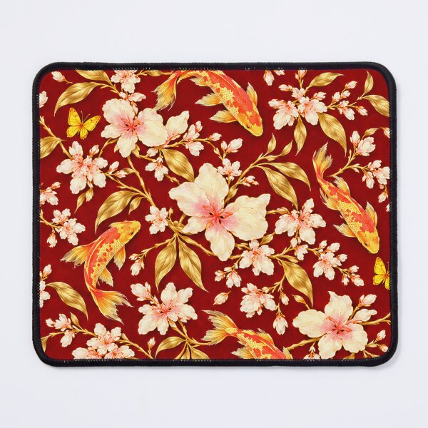 Item preview, Golden Koi and Cherry Blossoms on Red – Elegant Oriental Floral Pattern designed and sold by Bodique.