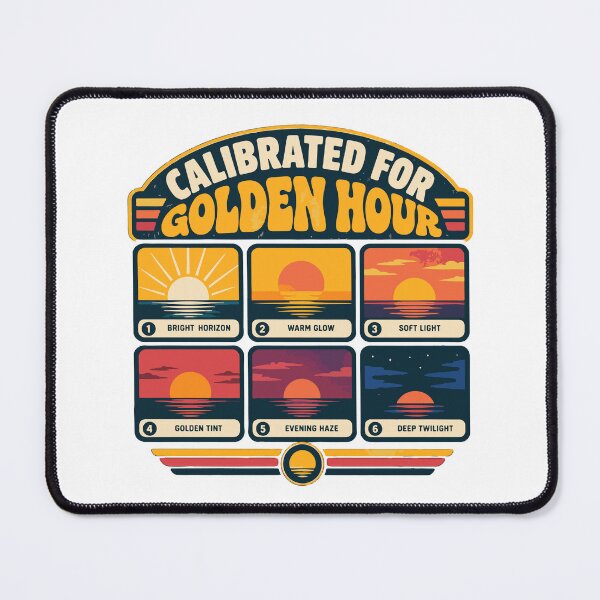Item preview, Calibrated for Golden Hour Retro Sunset Photography Lighting T-Shirt designed and sold by Design-Pro-21.