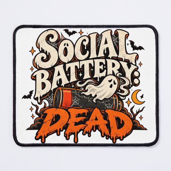 Item preview, Social Battery Dead Funny Halloween Ghost designed and sold by Lee-collections.