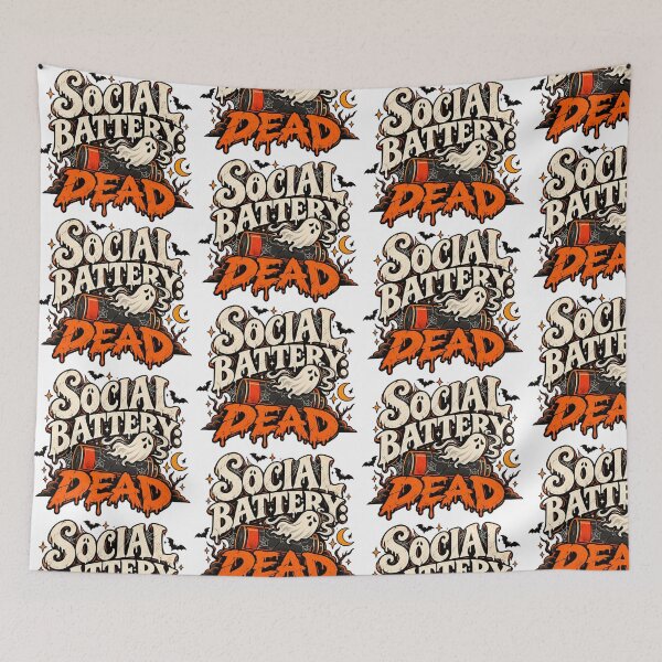 Item preview, Social Battery Dead Funny Halloween Ghost designed and sold by Lee-collections.