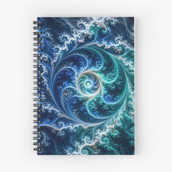 Aperçu de l'œuvre Fractale de vortex océanique bleu tourbillonnant créée et vendue par Sybille-Yates.