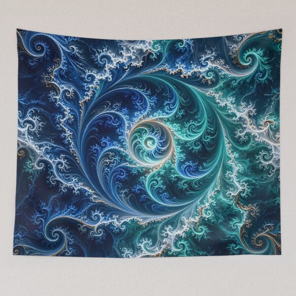 Item preview, Swirling Blue Ocean Vortex Fractal designed and sold by Sybille-Yates.