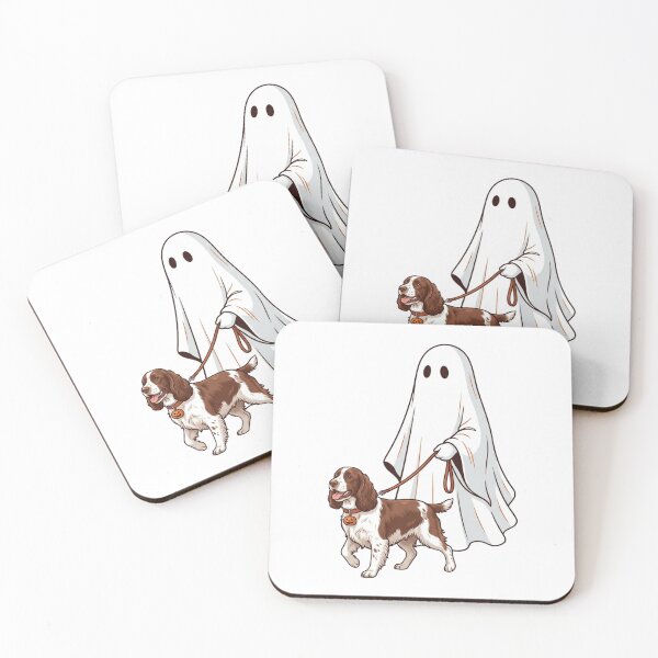 Item preview, Spooky Ghost Walking English Springer Spaniel Halloween Dog Lover Art designed and sold by raedattia.