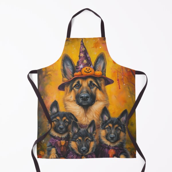 Item preview, Halloween German Shepherd Mother & Puppies with Pumpkins – Witch Dog Art designed and sold by elisarasada.