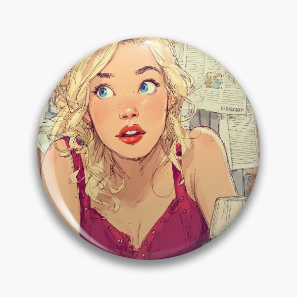 Item preview, Blonde Girl at the Bistro - Vintage Comic Art designed and sold by Banal25.
