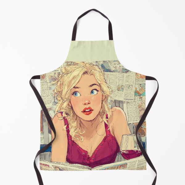 Item preview, Blonde Girl at the Bistro - Vintage Comic Art designed and sold by Banal25.