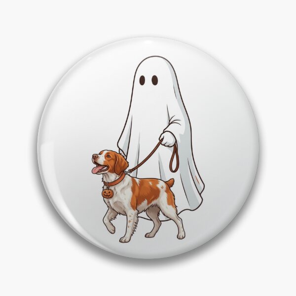 Item preview, Spooky Ghost Walking Brittany Spaniel Halloween Dog Lover Illustration designed and sold by raedattia.