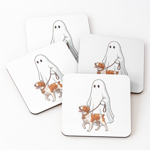 Item preview, Spooky Ghost Walking Brittany Spaniel Halloween Dog Lover Illustration designed and sold by raedattia.