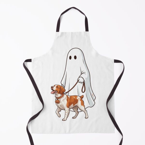 Item preview, Spooky Ghost Walking Brittany Spaniel Halloween Dog Lover Illustration designed and sold by raedattia.