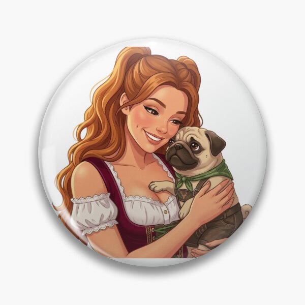 Artikelvorschau, Mops Liebe im Dirndl & Lederhose entworfen und verkauft von Angel & Mortimer .