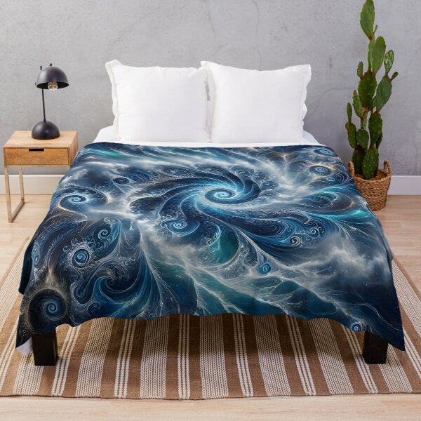 Item preview, Swirling Blue Ocean Vortex Fractal designed and sold by Sybille-Yates.
