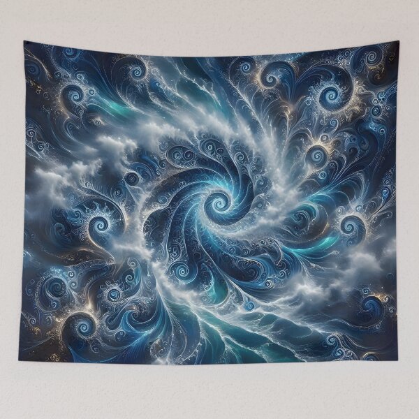 Item preview, Swirling Blue Ocean Vortex Fractal designed and sold by Sybille-Yates.
