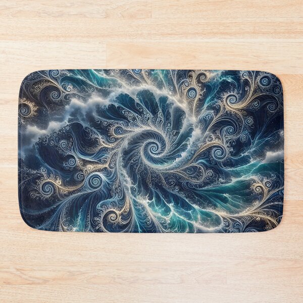 Item preview, Swirling Blue Ocean Vortex Fractal designed and sold by Sybille-Yates.