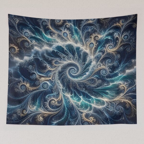 Item preview, Swirling Blue Ocean Vortex Fractal designed and sold by Sybille-Yates.