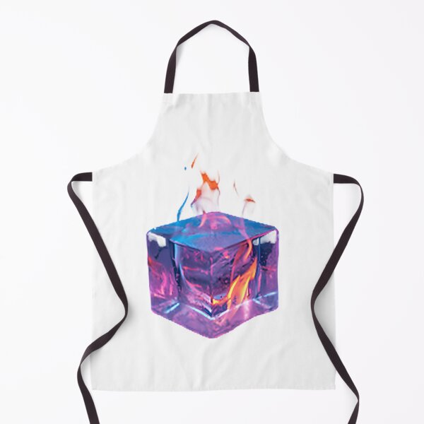 Item preview, Incandescent Ice Cube with Blue and Orange Flames Photorealistic Neon Fire and Frost Design designed and sold by IsmaelSyed.