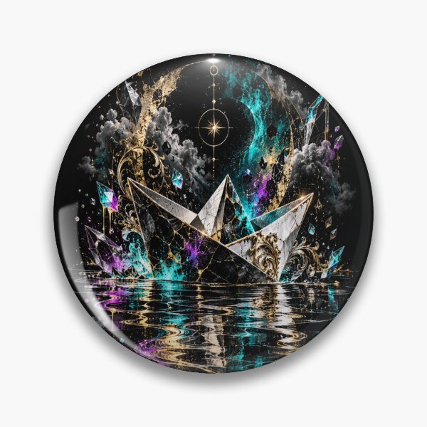 Artikelvorschau, Celestial Paper Boats - Surreal Cosmic Voyage entworfen und verkauft von Personiq Kaleido.