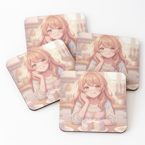 Item preview, Cute Girl Baking A Sweet Pastel Cake designed and sold by Azurart2.