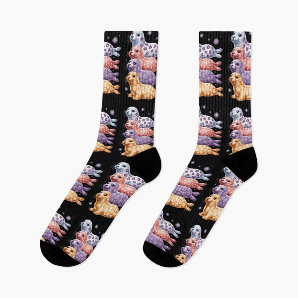 Item preview, Cute Stacked Seals – Kawaii Floral Ocean Animals Art designed and sold by jkrphoto.