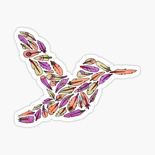 Hummingbird - Purple and Pik Sticker
