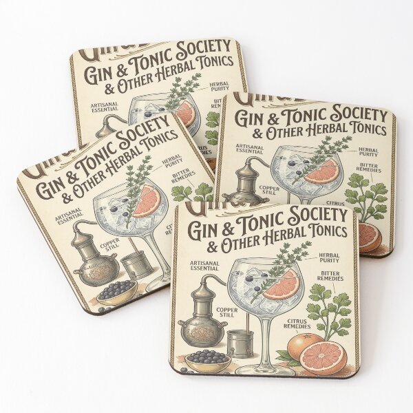 Artikelvorschau, Gin & Botanicals – Vintage-Cocktail-Wandkunst entworfen und verkauft von FairDinkumThreads.
