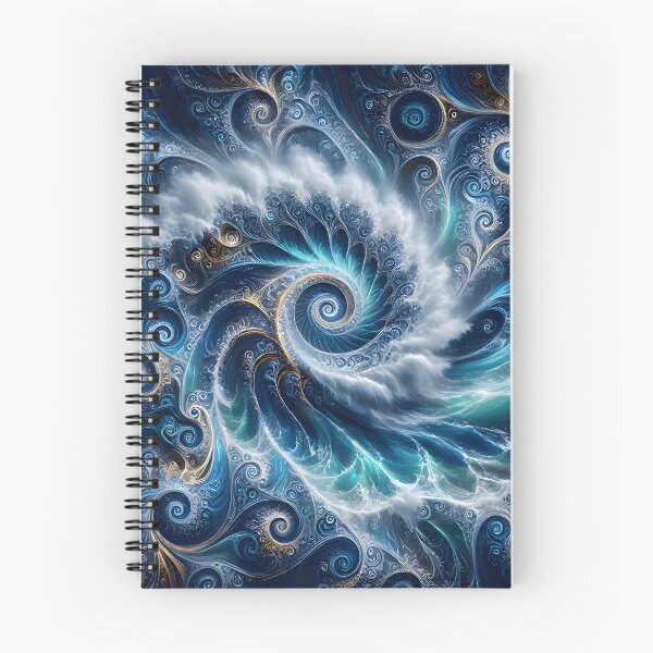 Aperçu de l'œuvre Fractale de vortex océanique bleu tourbillonnant créée et vendue par Sybille-Yates.