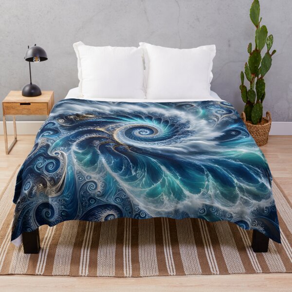 Item preview, Swirling Blue Ocean Vortex Fractal designed and sold by Sybille-Yates.