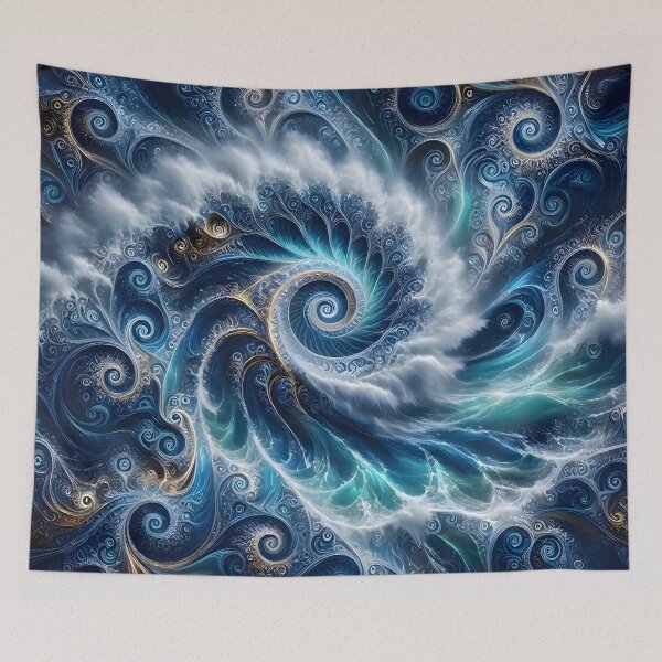 Item preview, Swirling Blue Ocean Vortex Fractal designed and sold by Sybille-Yates.