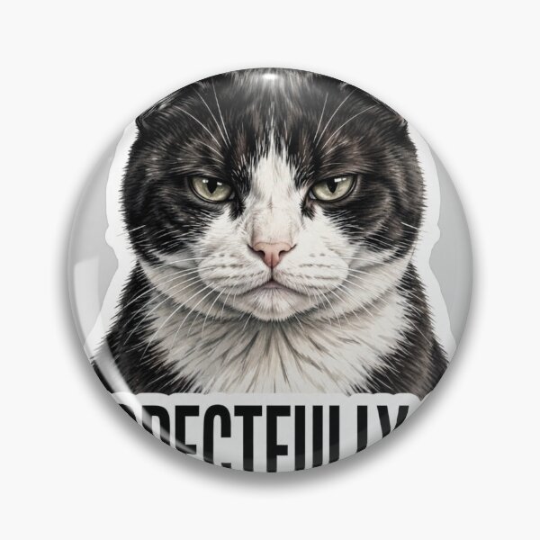 Item preview, Respectfully, No — Judgmental Tuxedo Cat Funny Sticker designed and sold by SniffGiggle.