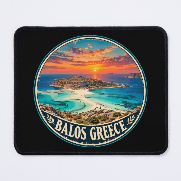Item preview, Balos Lagoon Crete Greece Retro Travel designed and sold by TomFrontierArt.