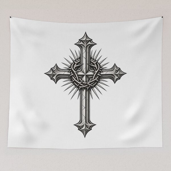 Item preview, Christian cross with crown of thorns – Jesus Christ designed and sold by Legacy Apparel Co..