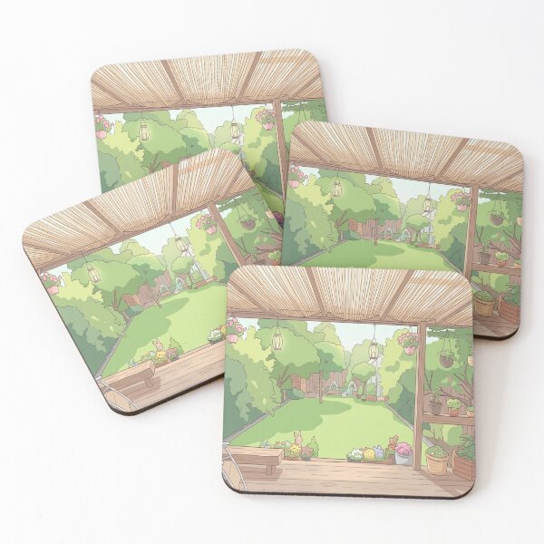 Item preview, Cozy garden patio green lawn landscape art designed and sold by Bywithrose instant studio.