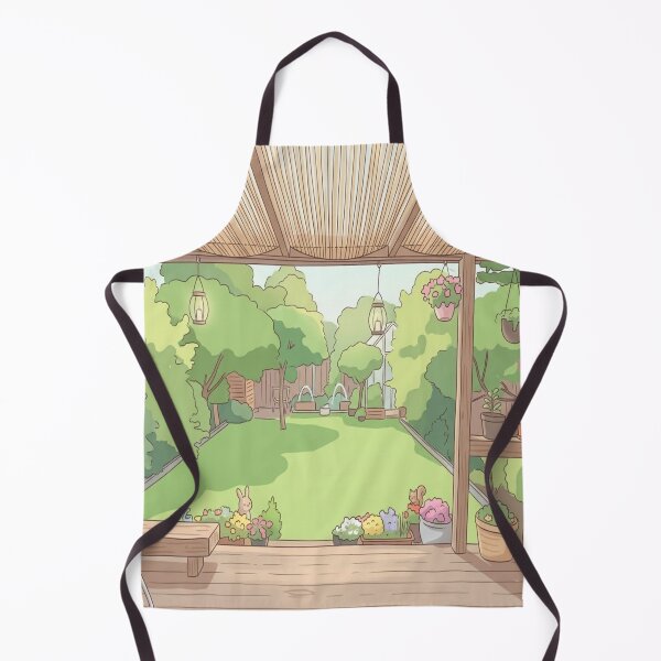 Artikelvorschau, Gemütlicher Garten, Terrasse, grüner Rasen, Landschaftskunst entworfen und verkauft von Bywithrose instant studio.