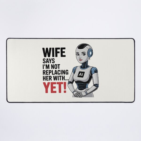 Item preview, Wife Says I’m Not Replacing Her with AI... Yet – Funny AI Marriage Humor designed and sold by Jollys-ArtShop.