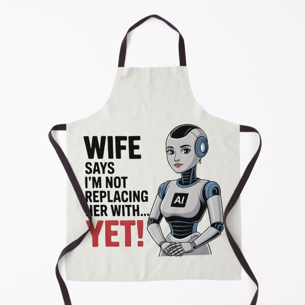 Item preview, Wife Says I’m Not Replacing Her with AI... Yet – Funny AI Marriage Humor designed and sold by Jollys-ArtShop.