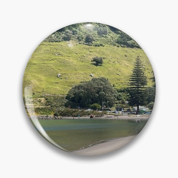 Item preview, Mount Maunganui beach and green hill with wooden boardwalk in Tauranga, New Zealand designed and sold by With. Juna.