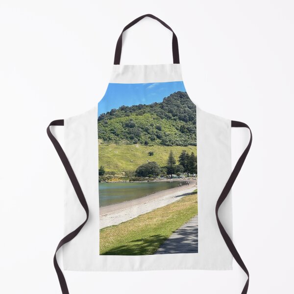 Item preview, Mount Maunganui beach and green hill with wooden boardwalk in Tauranga, New Zealand designed and sold by With. Juna.