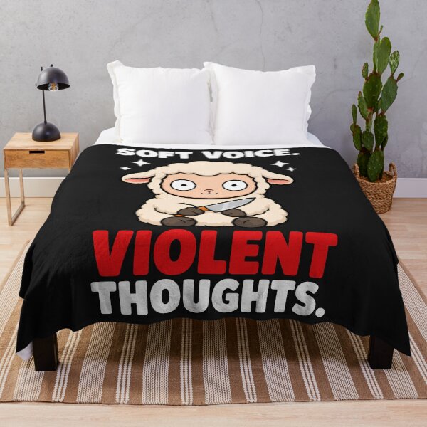 Item preview, Soft Voice Violent Thoughts Cute Sheep Dark Humor designed and sold by Emmatshirt1.