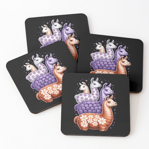Item preview, Colorful Stack of Alpacas – Boho Floral Llama Art designed and sold by jkrphoto.
