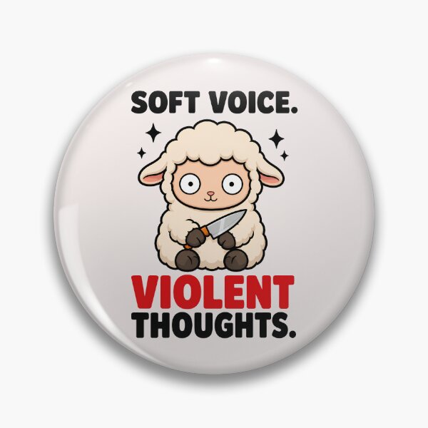 Item preview, Soft Voice Violent Thoughts Cute Sheep Dark Humor  designed and sold by Emmatshirt1.