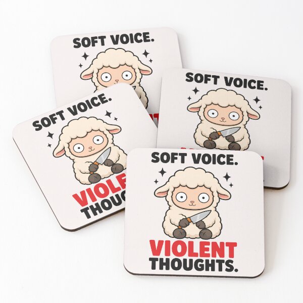 Item preview, Soft Voice Violent Thoughts Cute Sheep Dark Humor  designed and sold by Emmatshirt1.
