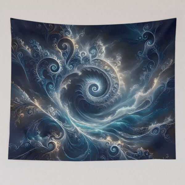 Item preview, Swirling Blue Ocean Vortex Fractal designed and sold by Sybille-Yates.