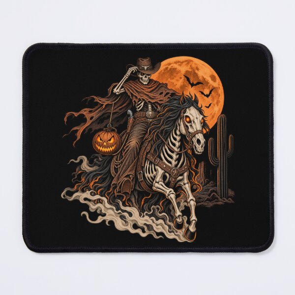 Artikelvorschau, Skelett-Cowboyreiter – Gruseliges Western-Halloween-Pferd entworfen und verkauft von QuarterHorseArt by Just my Studio.