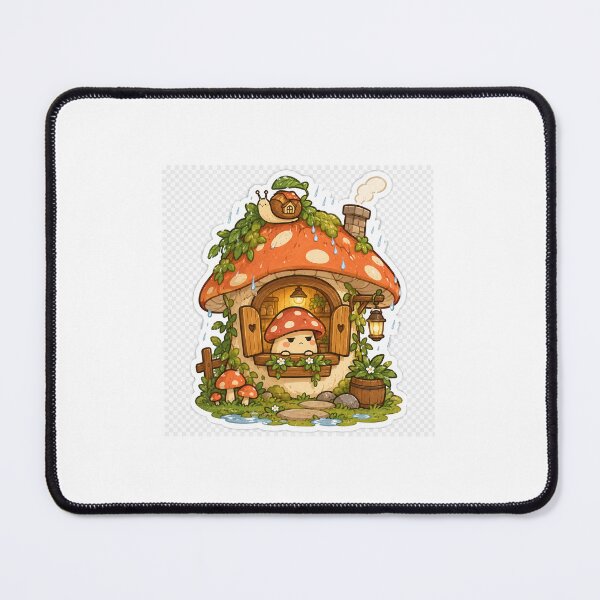 Item preview, Grumpy Mushroom Cottage Sticker – Cute Cottagecore Forest House designed and sold by ArtDesignux.