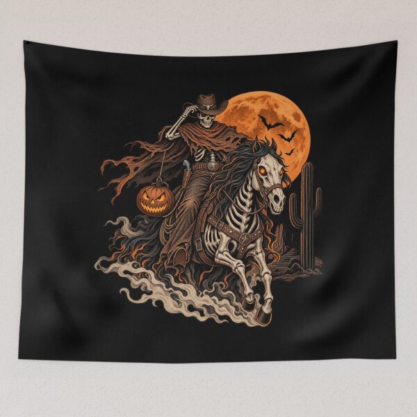 Item preview, Skeleton Cowboy Rider – Spooky Western Halloween Horse designed and sold by  QuarterHorseArt by Just my Studio.