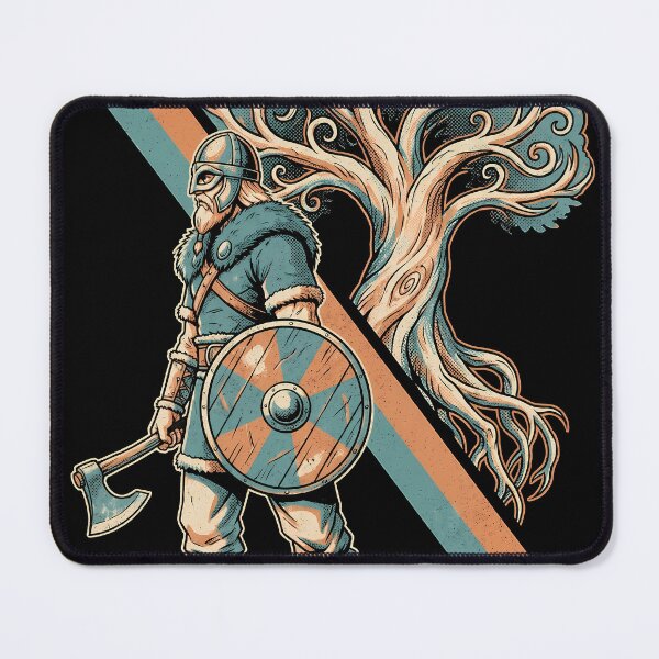 Item preview, A Viking Warrior and Yggdrasil Valheim Retro Video Game Anime Shirt designed and sold by Senpaiwaves.