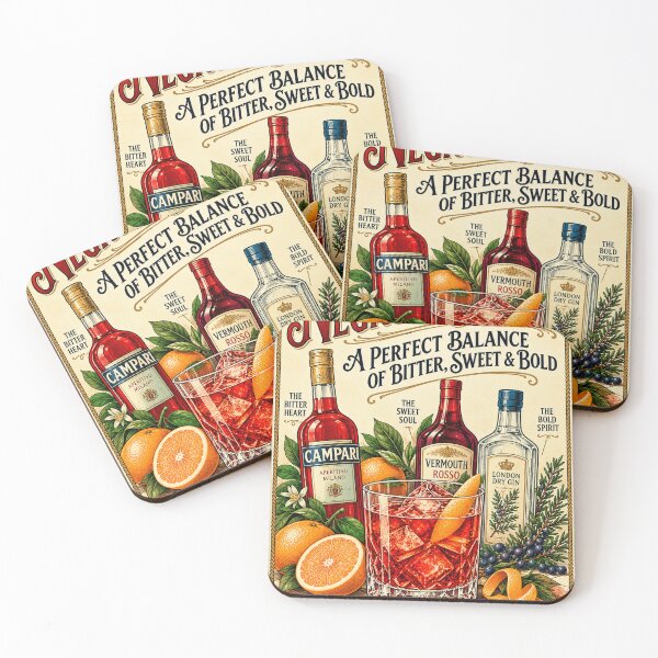 Item preview, Negroni Society – Vintage Cocktail Bar Wall Art designed and sold by FairDinkumThreads.