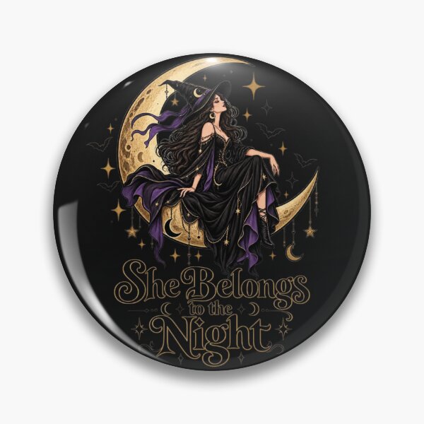 Item preview, She Belongs to the Night Witch Crescent Moon Gothic Celestial Halloween Design designed and sold by Sanika arts .