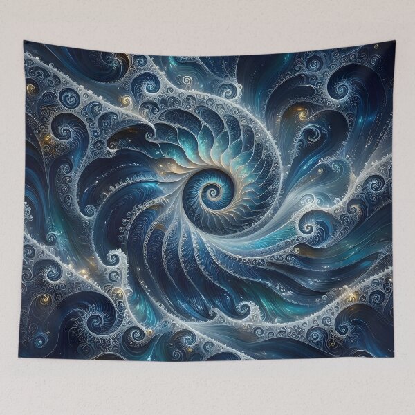 Item preview, Swirling Blue Ocean Vortex Fractal designed and sold by Sybille-Yates.