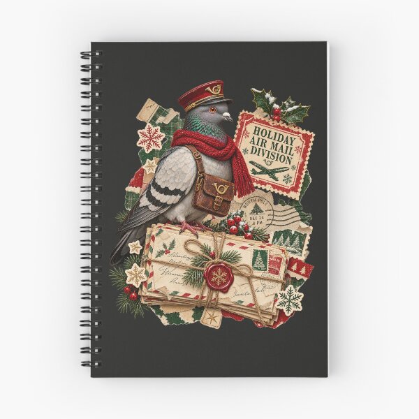 Item preview, Christmas Pigeon Holiday Air Mail Division Vintage Postal Art designed and sold by AmiGraph.